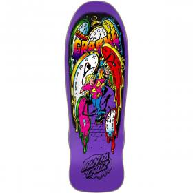 9.7x29.4 Santa Cruz Claus Grabke Melting Clocks Re-Issue Deck - Purple (Pre-Order)