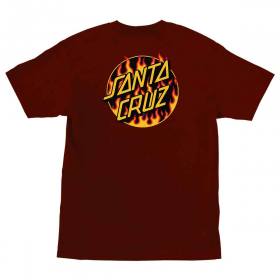 Santa Cruz X Thrasher Flame Dot Heavyweight T-Shirt - Burgundy
