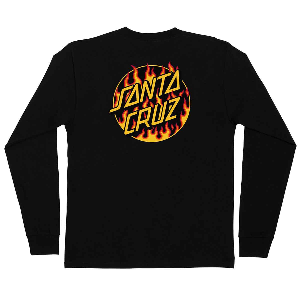 Santa Cruz X Thrasher Flame Dot Midweight Long Sleeve T-Shirt - Black ...