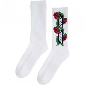 Santa Cruz Dressen Roses Vine Crew Socks - White