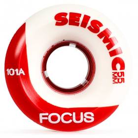 55mm 101a Seismic Focus Wheels - White/Red Hub