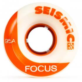55mm 95a Seismic Focus Wheels - White/Orange Hub