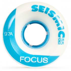 55mm 97a Seismic Focus Wheels - White/Blue Hub