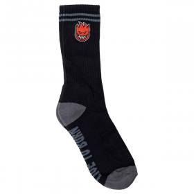 Spitfire Wheels Bighead Fill Embroidered Crew Socks - Black/Charcoal/Red