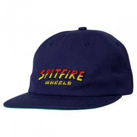 Spitfire Wheels Hell Hounds Script Strapback Hat - Navy/Red/Yellow