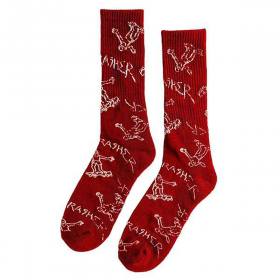 Thrasher Gonz Logo Crew Socks - Red/White
