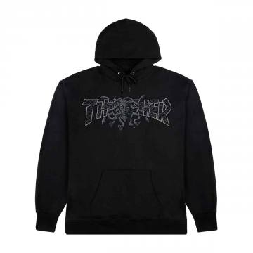 Thrasher hoodie black sale and white