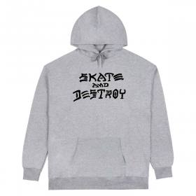 Thrasher Skate & Destroy Pullover Hoodie - Heather Grey