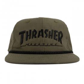Thrasher Rope Snapback Hat - Olive/Black