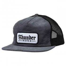 Thunder Trucks Script Patch Corduroy Mesh Trucker Hat - Charcoal/Black