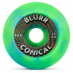 60mm 96a Vision Blurr Re-Issue Wheels - Green/Blue Swirl