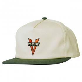 Venture Trucks Heritage Snapback Hat - White/Dark Green