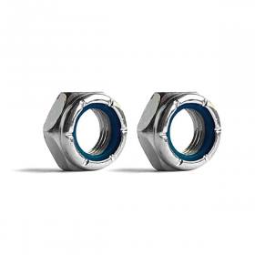 Ace Trucks Re-Threading Kingpin Nuts - Silver/Blue (Set Of 2)