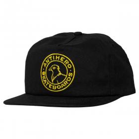 Antihero Basic Pigeon Round Snapback Hat - Black/Gold