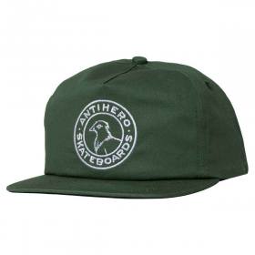 Antihero Basic Pigeon Round Snapback Hat - Forest Green/White