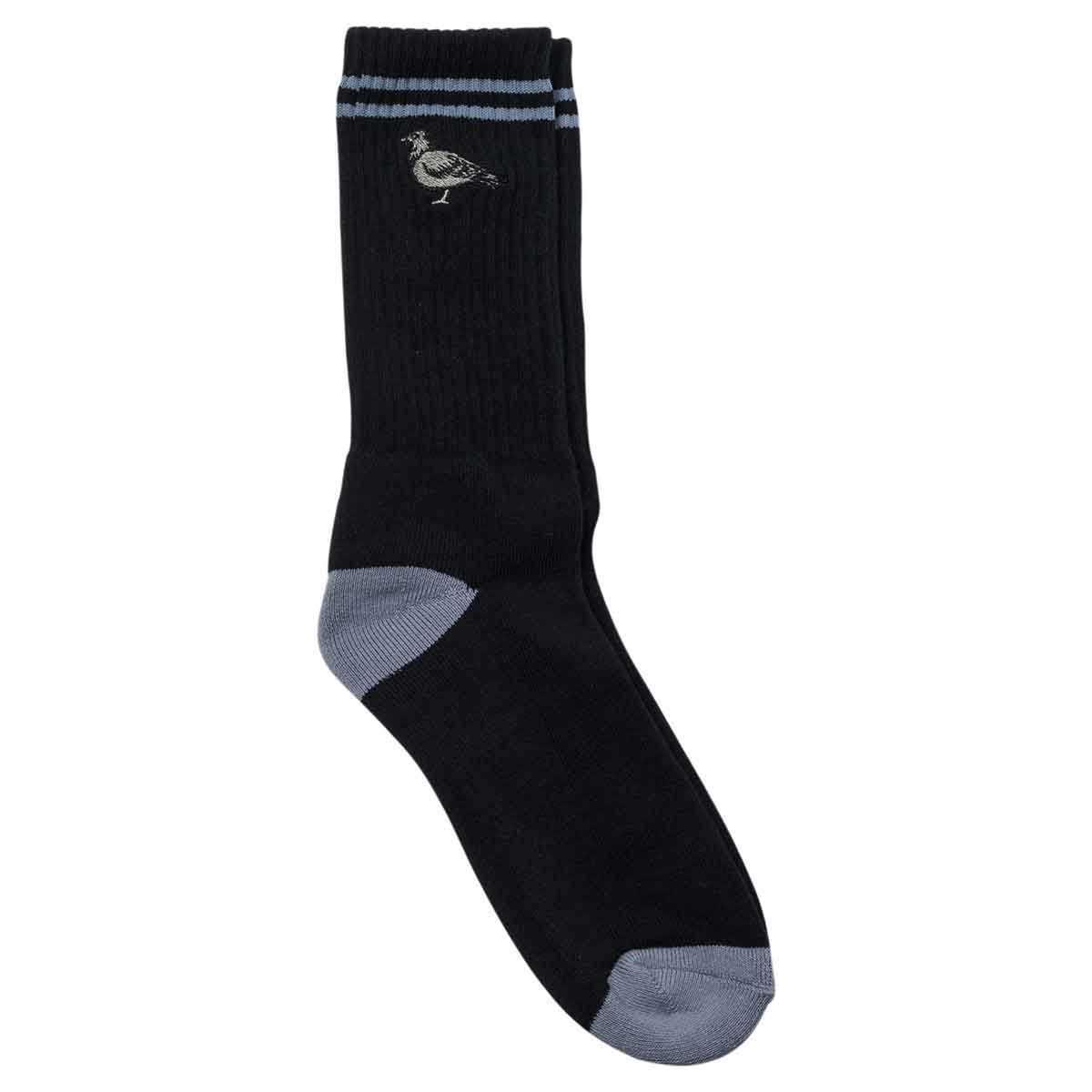 Antihero Basic Pigeon Embroidered Crew Socks - Black/Grey