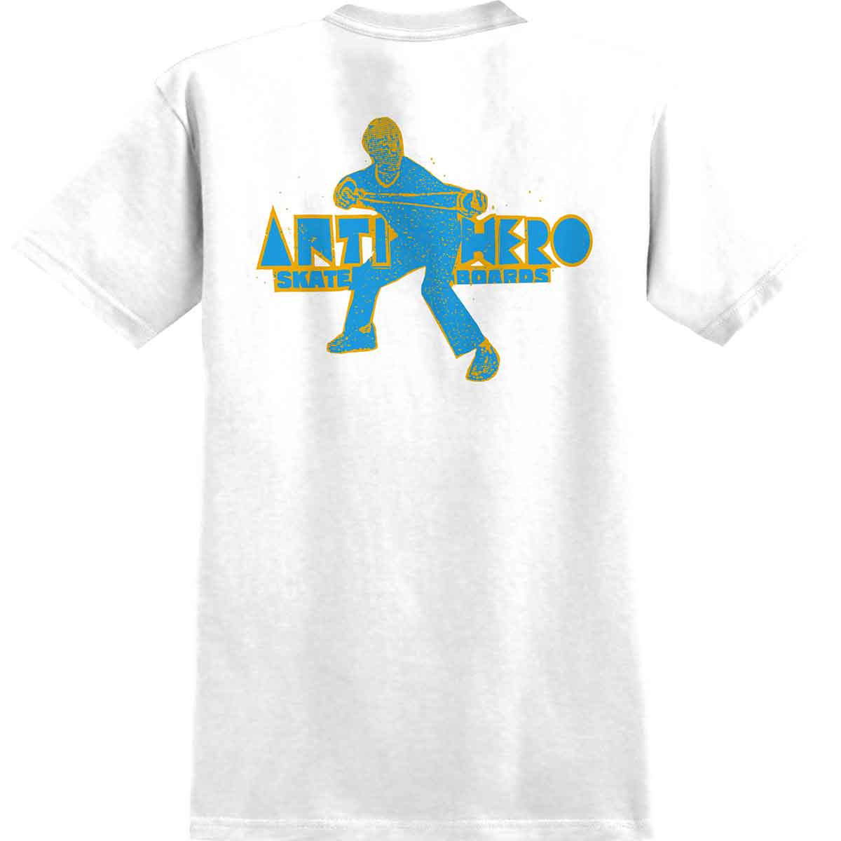 Antihero Skateboards Slingshot Pocket T-Shirt - White/Light Blue 