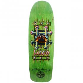 10x32.875 Black Label John Lucero OG Bars Cross Shaped Deck - Signed - Lime Stain