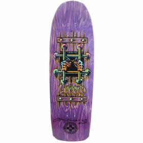 10x32.875 Black Label John Lucero OG Bars Cross Shaped Deck - Signed - Purple Stain