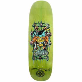 9.5x32.125 Black Label John Lucero X2 Tugboat Shaped Deck - Signed - Lime Stain