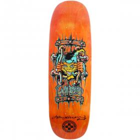 9.5x32.125 Black Label John Lucero X2 Tugboat Shaped Deck - Signed - Orange Stain