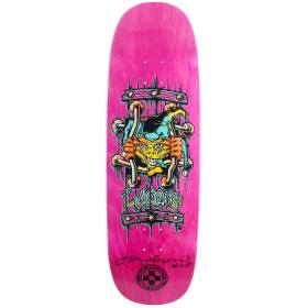 9.5x32.125 Black Label John Lucero X2 Tugboat Shaped Deck - Signed - Pink Stain