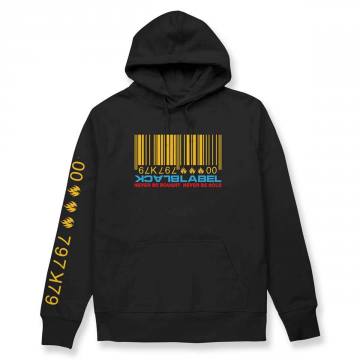 Black Label Barcode Pullover Hoodie Black