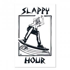 Black Label Slappy Hour Possessed To Slap Sticker - White 2.5" x 4"
