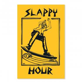 Black Label Slappy Hour Possessed To Slap Sticker - Yellow 2.5" x 4"