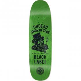 8.88x32.25 Black Label Undead Smokin' Club Black Widow Skateboard Deck - Green Stain