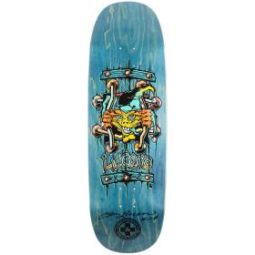 9.5x32.125 Black Label John Lucero X2 Tugboat Shaped Deck - Signed - Blue Stain
