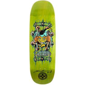 9.5x32.125 Black Label John Lucero X2 Tugboat Shaped Deck - Signed - Green Stain