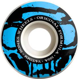 53mm 100a Bones 100s V4 Wide Mummy Skulls Wheels - White/Blue