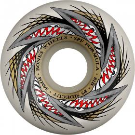 56mm 101a Bones SPF P5 Sidecut Sharknado Wheels - White/Gold