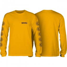 Bones Wheels Pushing Up Daisies Long Sleeve T-Shirt - Gold