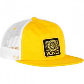 Bones Wheels Pushing Up Daisies Mesh Trucker Hat - Gold/White