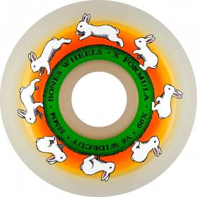 55mm 99a Bones X-Formula V6 Wide-Cut Runny Bunny Wheels - White