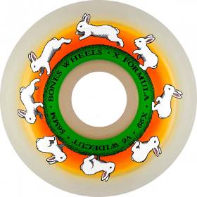 56mm 99a Bones X-Formula V6 Wide-Cut Runny Bunny Wheels - White