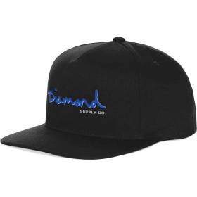 Diamond Outline Snapback Hat - Black