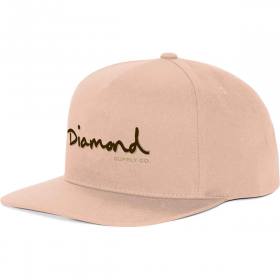 Diamond Outline Snapback Hat - Khaki