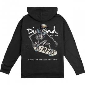 Diamond Skull Tail Grab Pullover Hoodie - Black