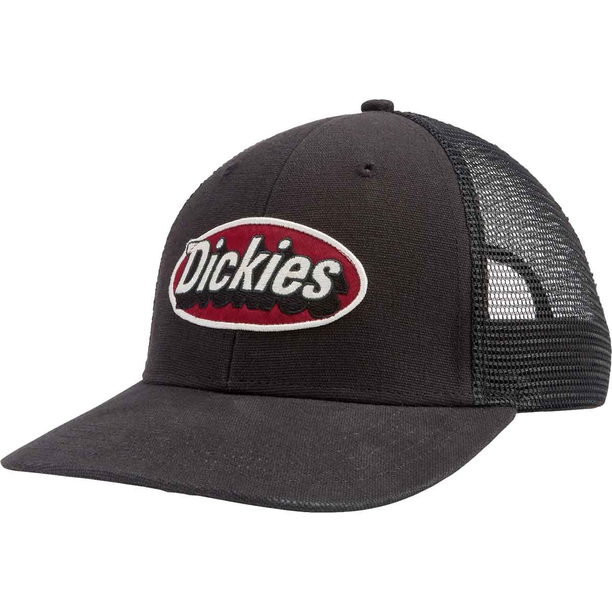 Dickies Embroidered Patch Logo Mesh Trucker Hat - Black | SoCal Skateshop