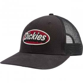 Dickies Embroidered Patch Logo Mesh Trucker Hat - Black