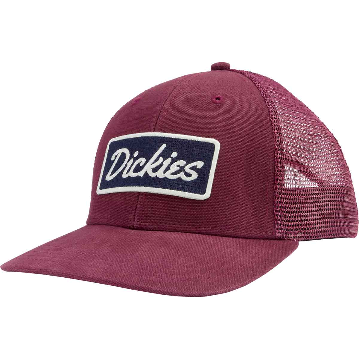 Dickies Embroidered Patch Logo Mesh Trucker Hat - Maroon | SoCal Skateshop