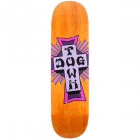 8.5x32.5 Dogtown Street Cross Logo Deck - Orange Stain/Purple Cross