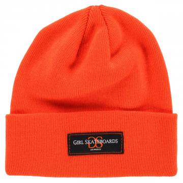 Girl Skateboards GSLA Patch Cuff Beanie Neon Orange SoCal
