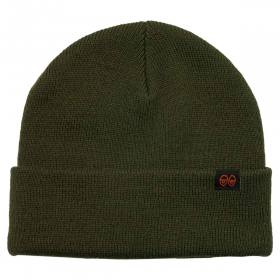 Krooked Eyes Clip Cuff Beanie - Olive/Red