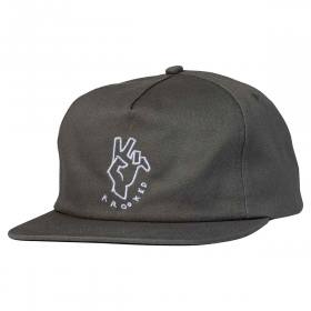 Krooked Handy Mid-Profile Unstructured 5-Panel Snapback Hat - Charcoal