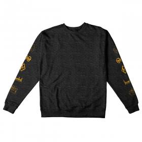 Krooked Kaskar Crewneck Sweatshirt - Charcoal Heather/Gold