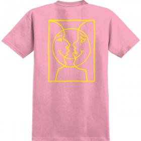 Krooked Moonsmile Raw T-Shirt - Light Pink/Yellow